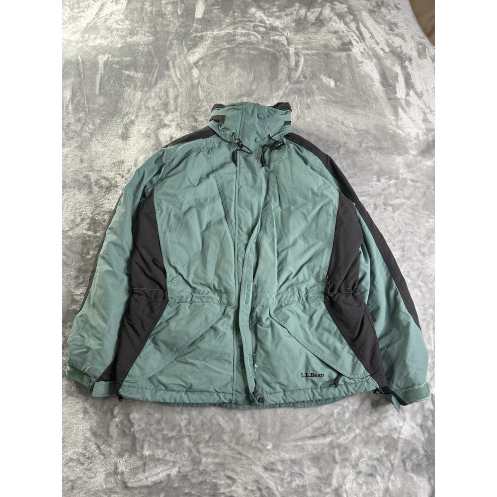 Vintage L.L. Bean Jacket Womens Thinsulate Lined Raincoat Green Snow Winter Sz M